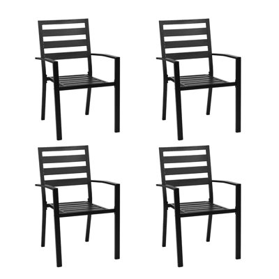 Patio Steel Stackable Dining Chair (Set Of 4)
