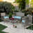 Alyonna Gardens 4 Piece Wicker Patio Set W/ Glass Top Table, Aqua/Beige