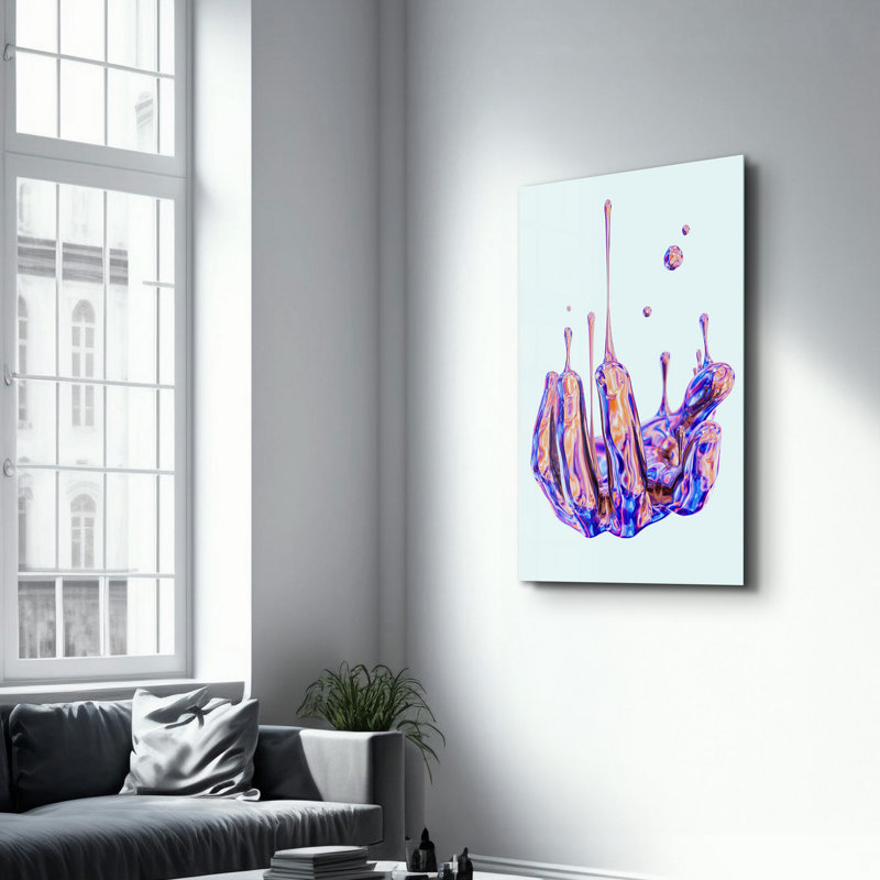 Peinture murale élégante en verre trempé 18,1 po x 28,3 po | 100% verre trempé, épaisseur: 0,16 pouce | Imprimé UV pour des couleurs éclatantes et une durabilité | Parfait pour la décoration intérieure et l'esthétique moderne