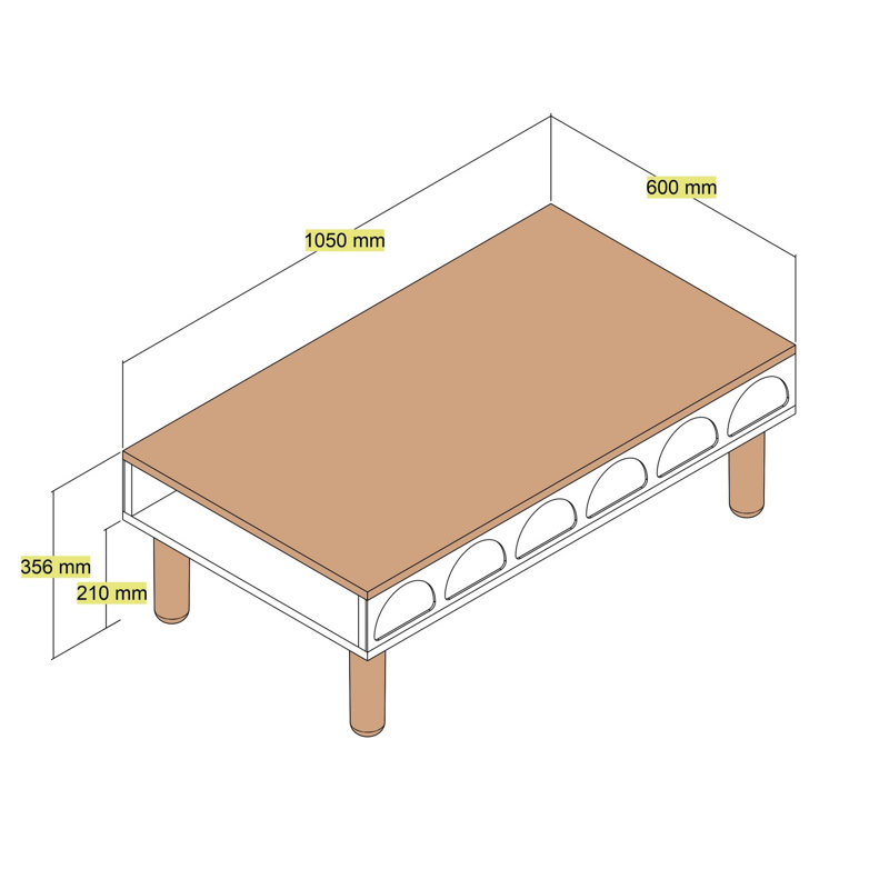 Modern White Coffee Table with Additional Storage, 70.9 x 14.0 x 23.8 inches | 100% Melamine Coated Particle Board, Thickness: 0.7 inches | Stylish & Functional Design for Living Room & Entertaining Spaces