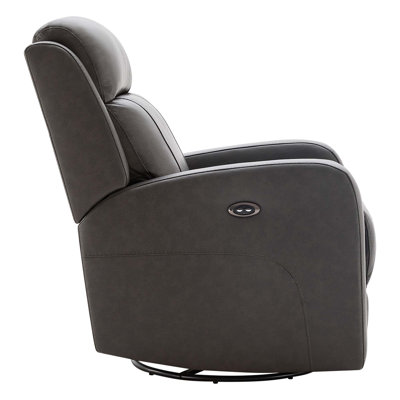 Louisa Genuine Leather Swivel Glider Power Recliner