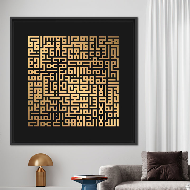 Print on Canvas, 40 cm H x 40 cm W, Black Floater Framed