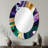 Purple, Green And Gold Bold Strokes I - Modern Oval Wall Mirror-1753496881