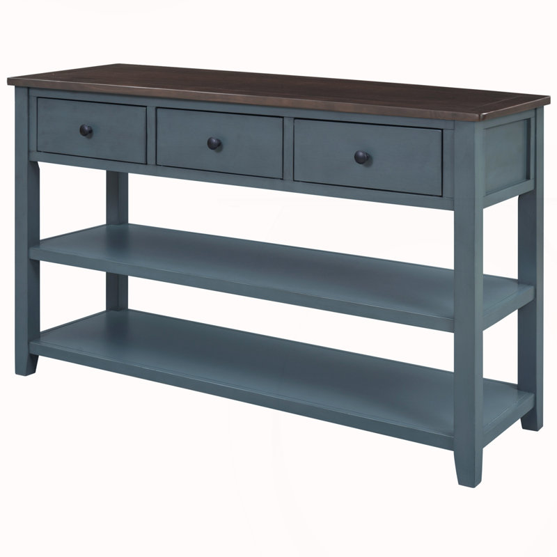 Console rétro avec deux tablettes ouvertes, Marine