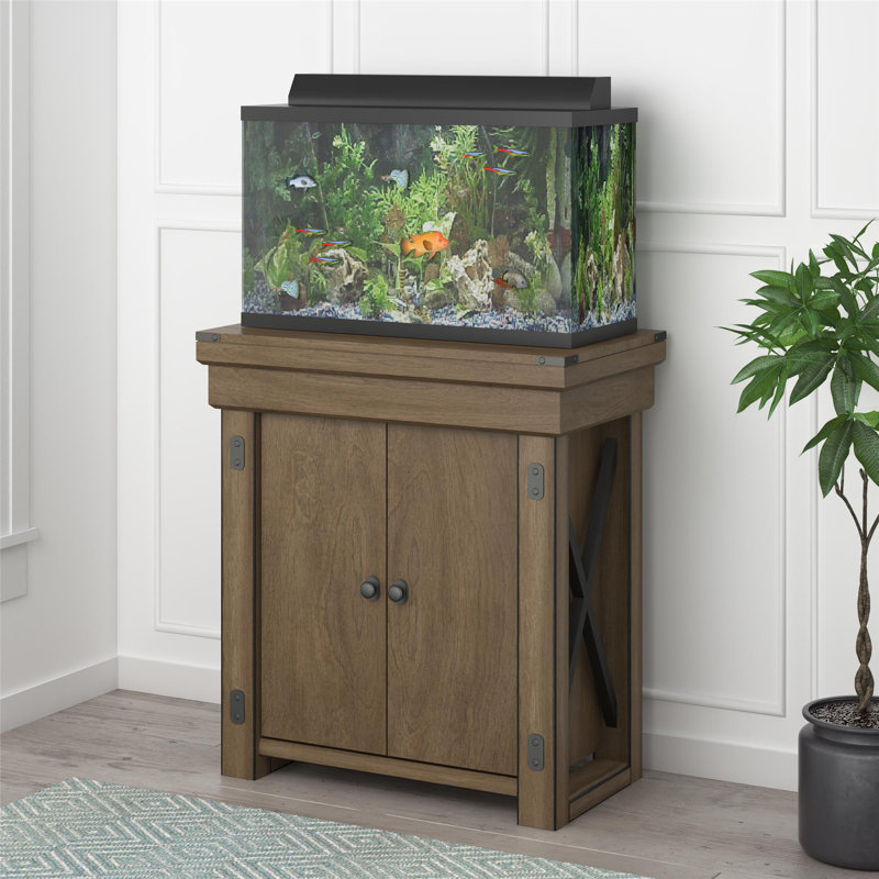 Larrison Rectangle Aquarium Stand, Rustic Gray