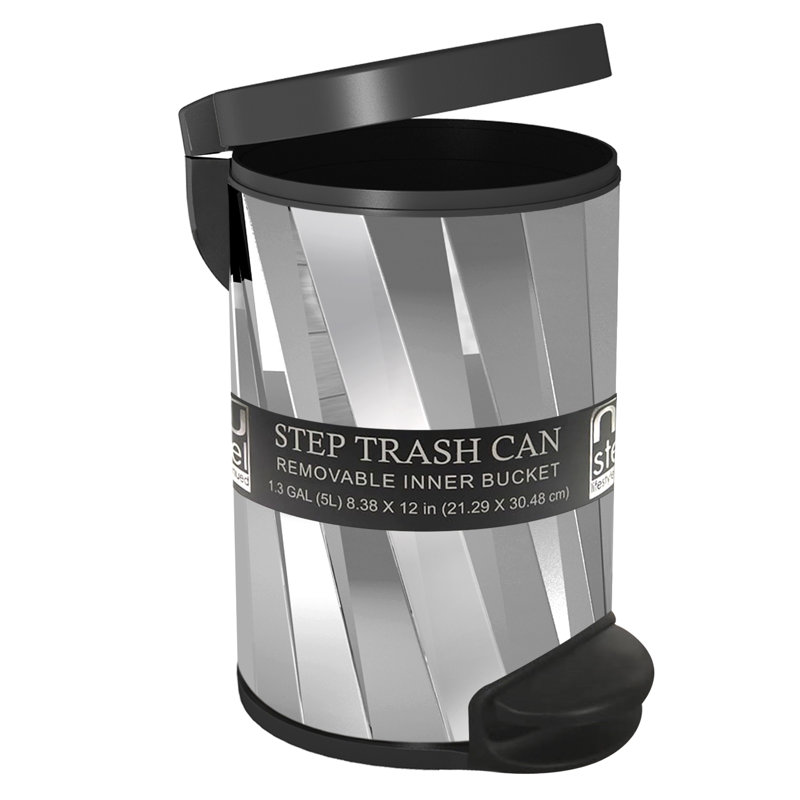 Steel Open Waste Basket - 1.32 Gallons