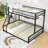 Heavy Duty Metal Bunk Bed Frame With Safety Guardrails And Ladder-724304682-724304677