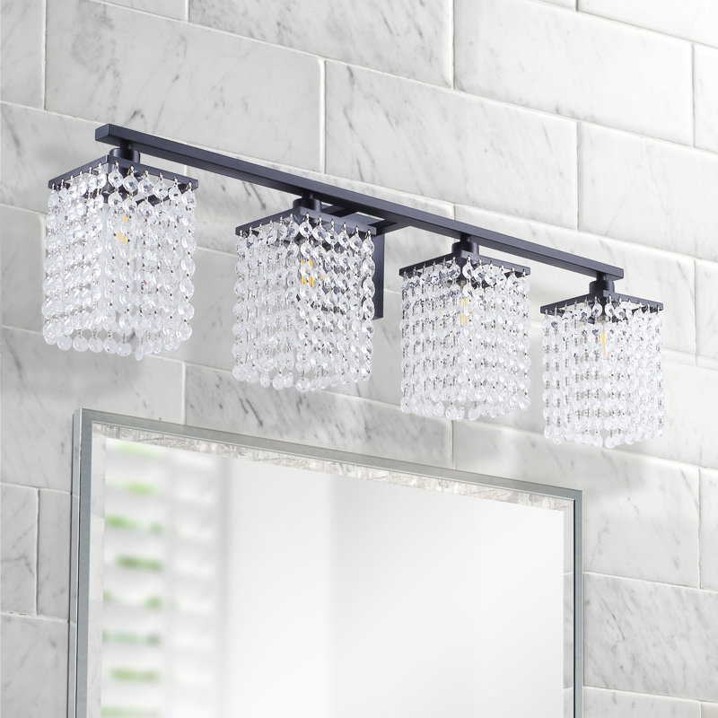 Luminaires muraux à pampille en cristal 4 lumières, 4
