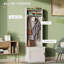 Arbre d'entrée FlowLuxe blanc cassé avec banc de rangement pour chaussures, porte-manteau d'entrée avec tablettes de rangement pour vestibule