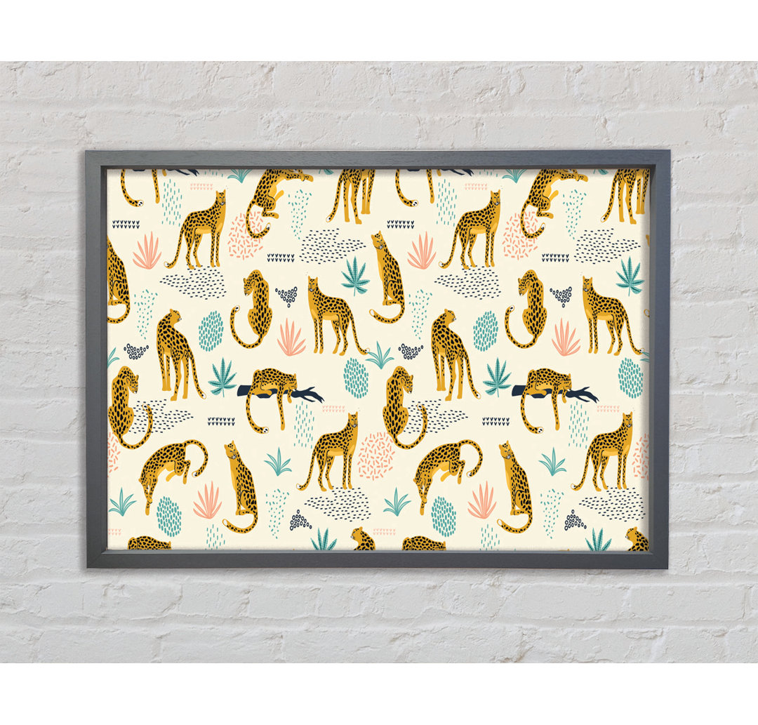 The Lovely Leopard Pattern - Single Picture Frame Kunstdrucke auf Leinwand