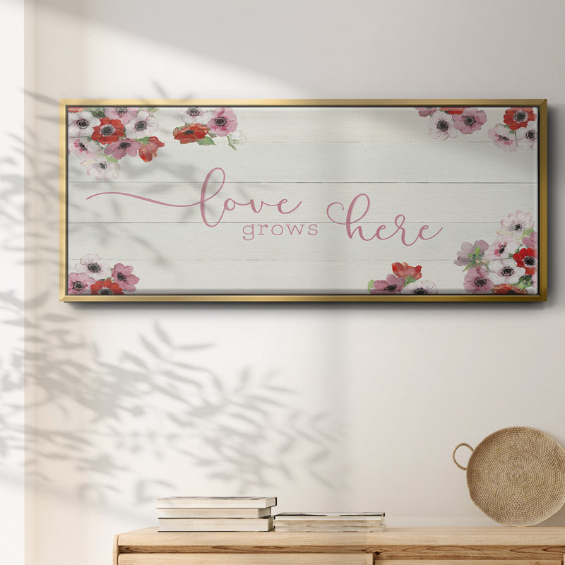 «Love Grows Here», toile encadrée