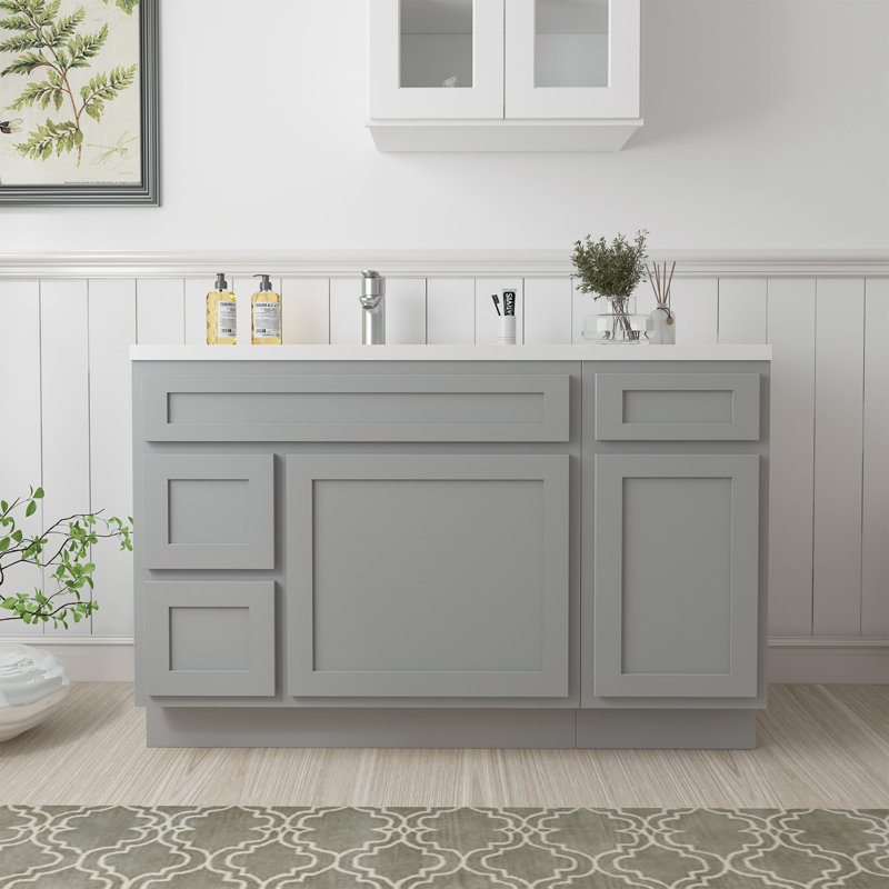 Base de meuble-lavabo simple 51 po seulement, Gris