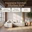 Canapé-lit de coin à compression gauche en similicuir de 108 po SmoothLux, canapé modulaire en forme de L avec éponge haute densité, canapé convertible sans assemblage requis pour le salon-977834090