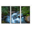 «Rush Water In Forest Creek», ensemble de 3 toiles encadrées-2110971538-2110971539