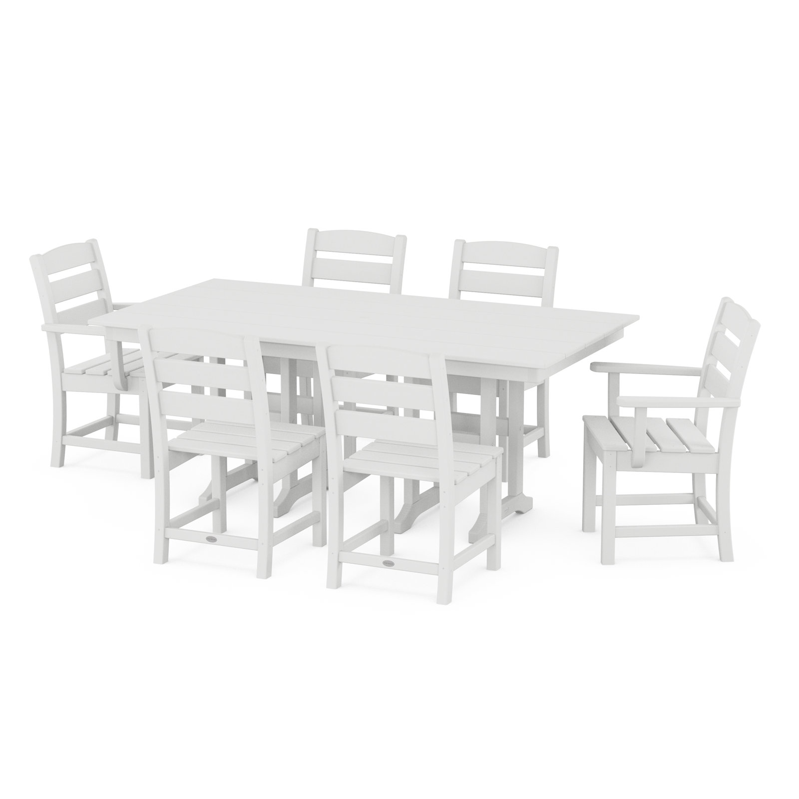POLYWOOD® Lakeside 72" Patio Dining Set, White