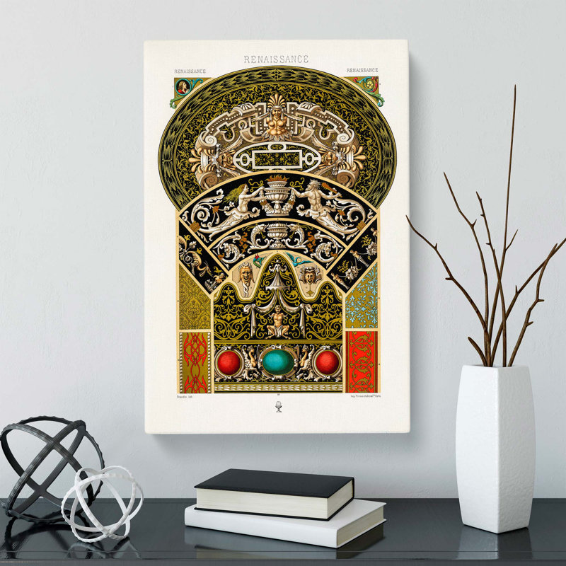A Striking Renaissance Pattern by Albert Racinet - Wrapped Canvas, 76cm H x 50cm W x 3cm D