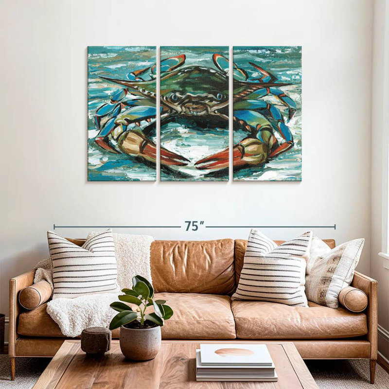 Brampt Blue Palette Crab II, 36" H x 57" W