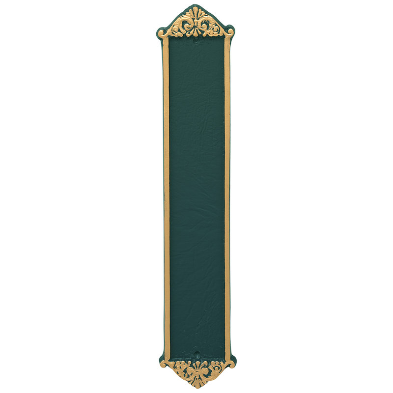 Plaque d’adresse murale sur 4 lignes, Vert chasseur / Or, Oui