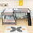 Geiser L-Shaped Metal Triple Bunk Bed, Twin Over Full Bunk Bed and Twin Loft Bed with Desk and Slide