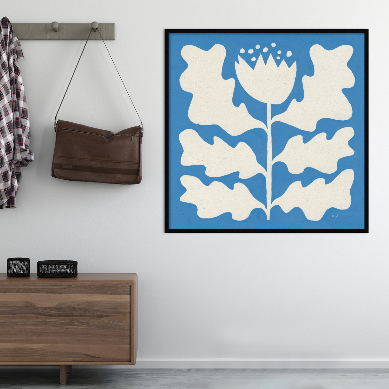 Delighted I Blue by Moira Hershey, Black, 41" W x 41" H