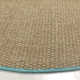 Auckland Bamboo Slat/Seagrass Natural/Teal Area Rug
