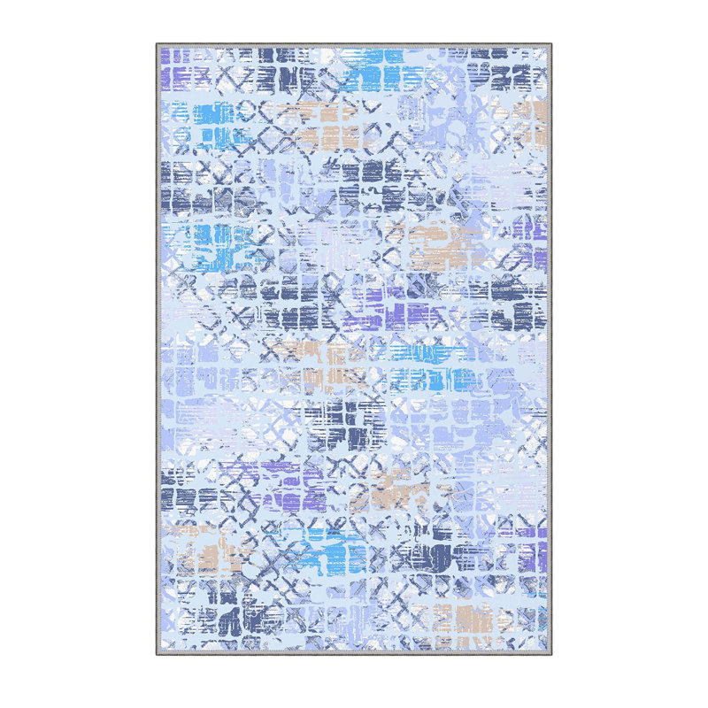 Elegant 3D Printed Area Rug, 4.6 x 7.2 ft | 1% Polyester, .31 in Pile Height, Antibacterial | Non-Slip PVC Felt Dot Underside, Machine Washable, Perfect for Living Room or Bedroom, Durable & Stylish Design