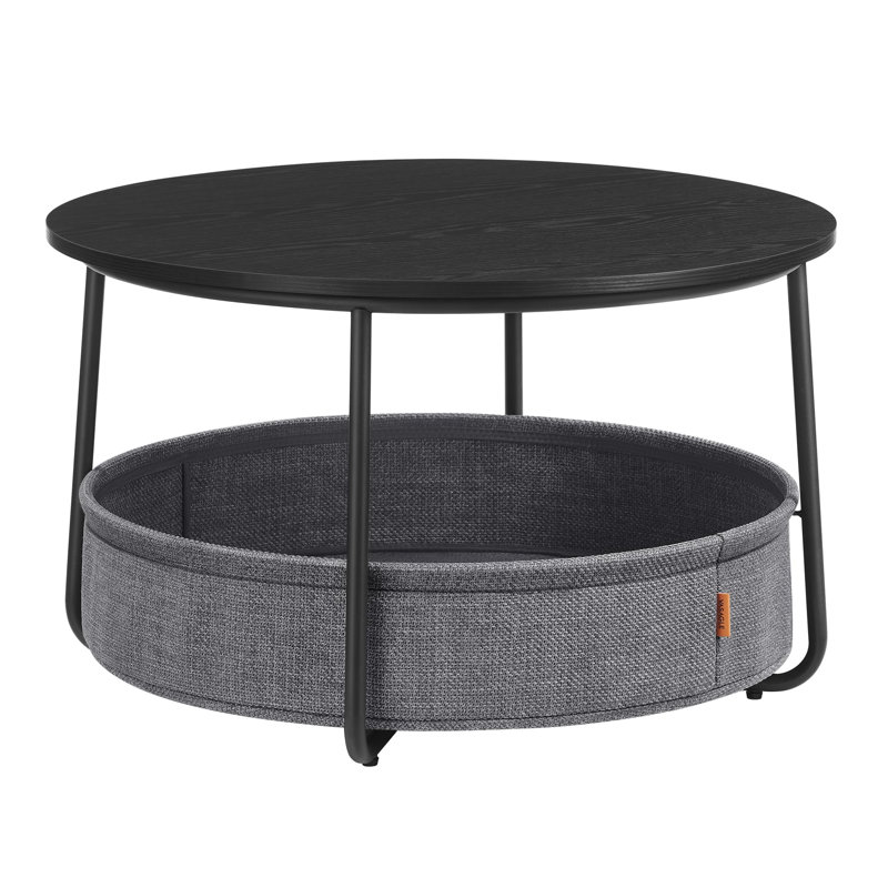 Romily Coffee Table with Storage, Black