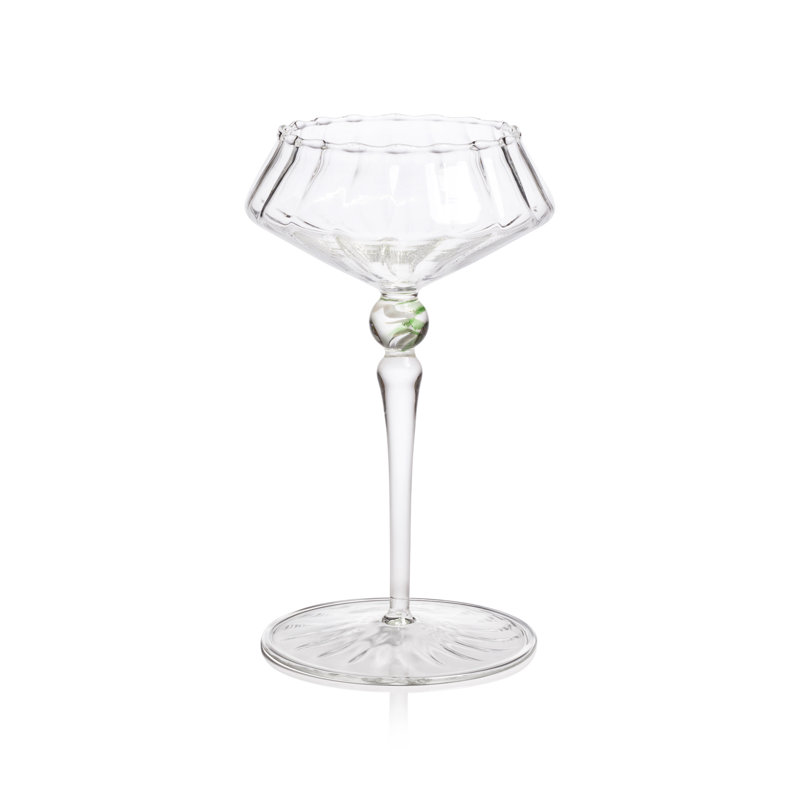Ensemble de 4 verres Ondine, Transparent / Accent vert océan