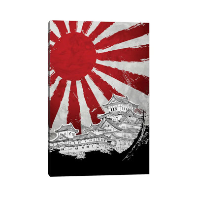 «Japanese Palace and Sun» par Cornélin - peinture sur toile tendue