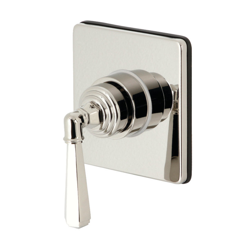 Soupape à trois voies à poignée simple avec ensemble de garniture Metropolitan, Nickel poli