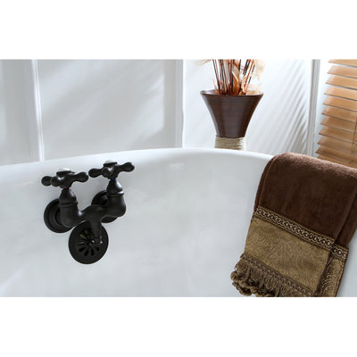 Kingston Brass Vintage Two-Handle 2-Hole Tub Wall Mount Tub Faucet
