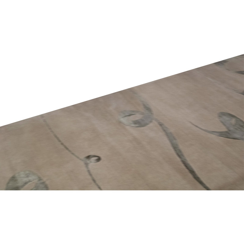 High-Quality Hand-Knotted Ecru Area Rug