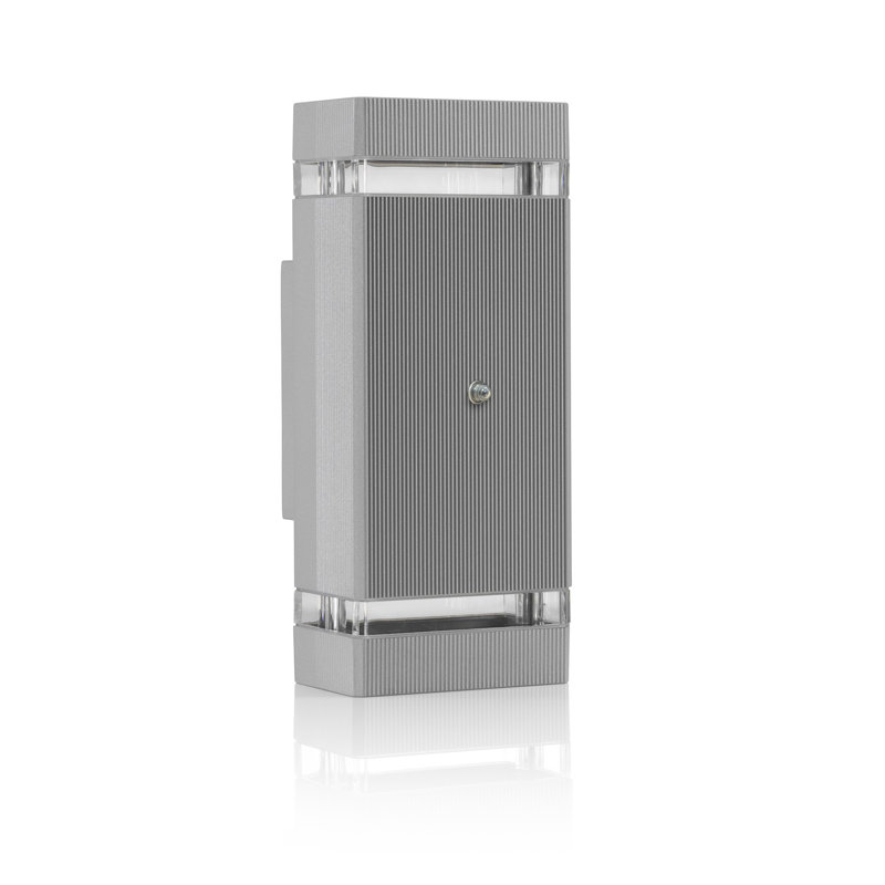 Gabbard 2 - Bulb 26.3cm H Outdoor Flush Mount with Dusk to Dawn, Silver