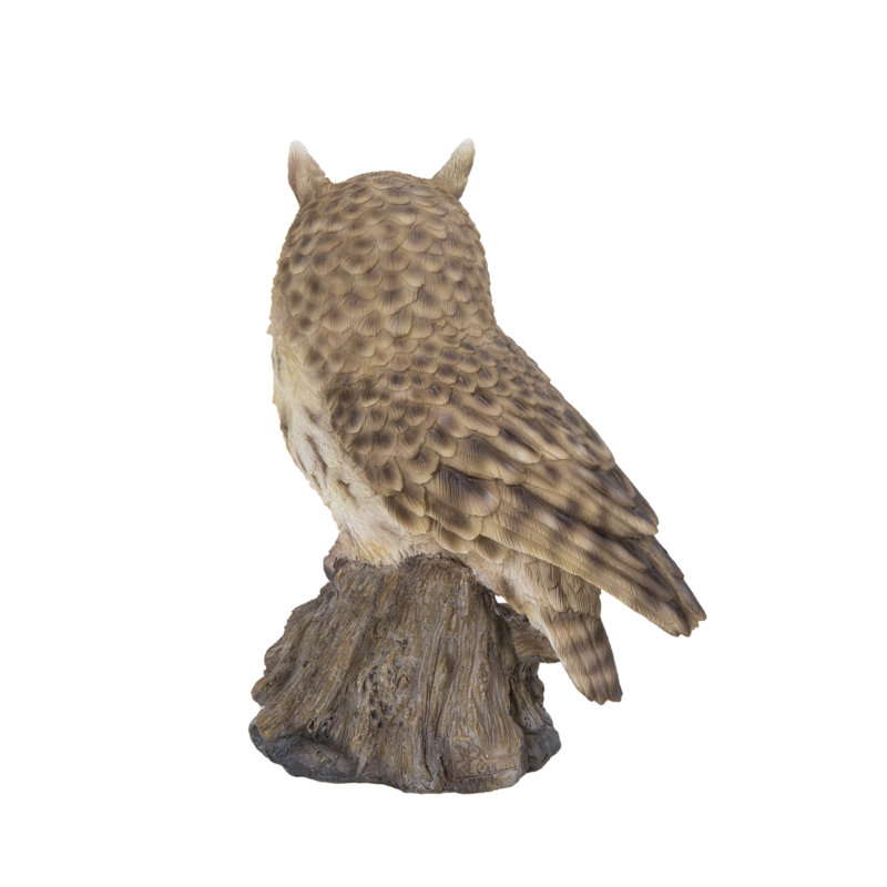 Motion Activated Singing Brown Polyresin Owlet Garden Statue