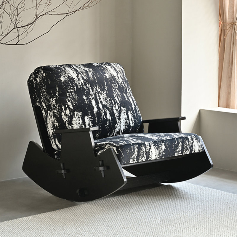 Chaise berçante de loisirs - siège moelleux et spacieux, Noir, noir, noir, noir