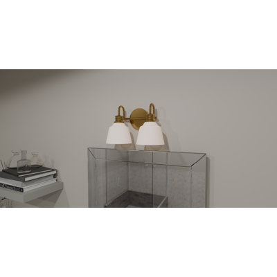 Baya 2-Light Aged Brass Bath Light