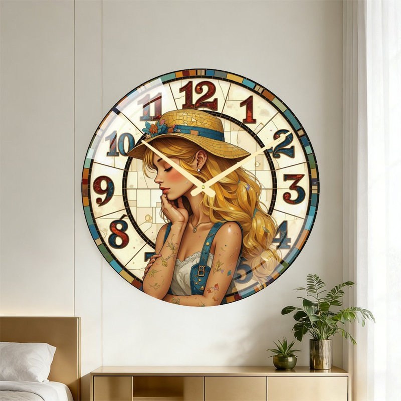 Horloge murale moderne en verre 24 ''