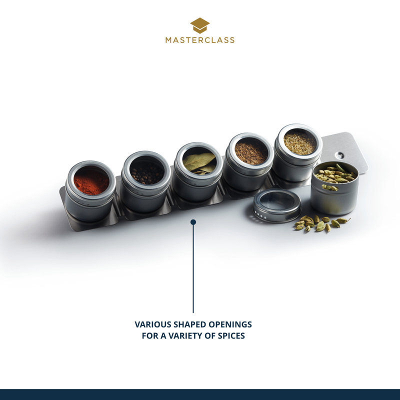 MasterClass 6 Jar Magnetic Spice Rack