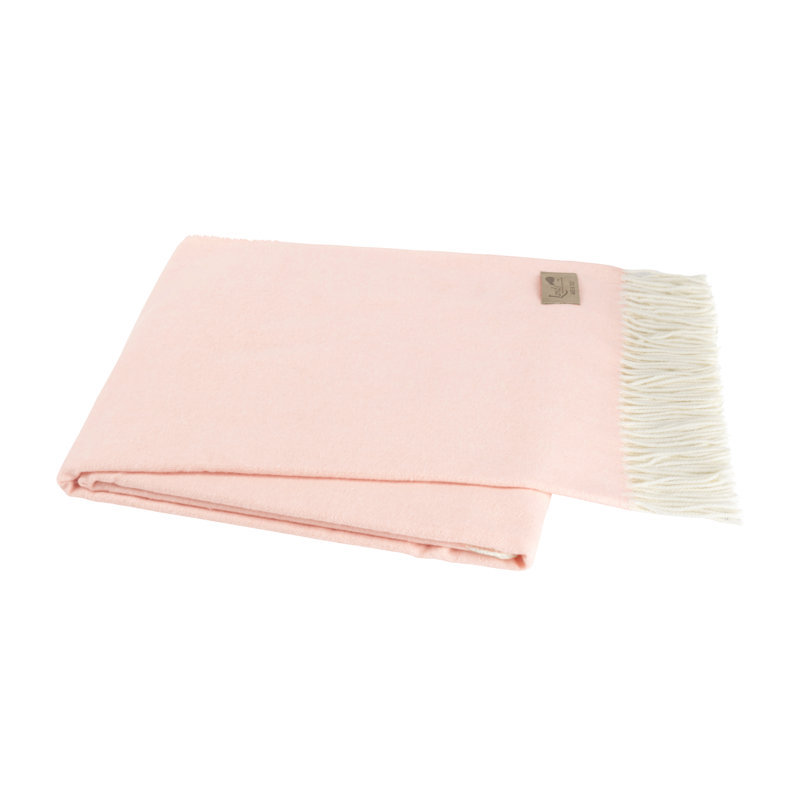 Italian Herringbone Throw Blanket, Blush