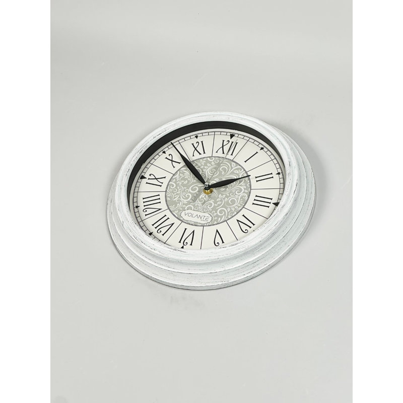Stylish Decorative Wall Clock, Black & White, 11.8 in Diameter | 100% Plastic with Real Glass Cover, 1.8 in Thick | Perfect for Home, Office, or Kitchen Decor, Modern Design Enhances Any Space