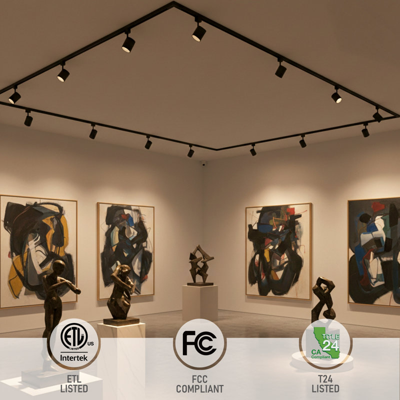 Projecteur sur rail DEL Vectis 8,5 W, type H, à intensité variable, IRC 90, noir, Noir mat