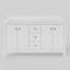 Meuble-lavabo à double cuve festonné 60 po - blanc - avec plateau - boutons dorés-1868364698