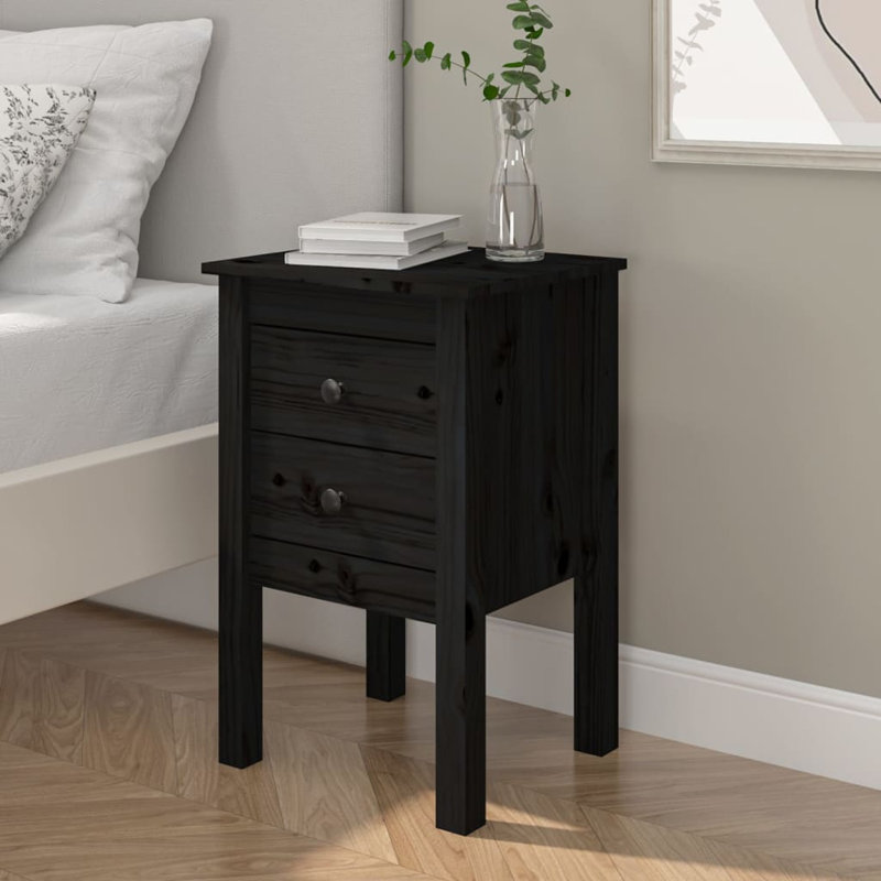 40cm W Bedside Table, Black