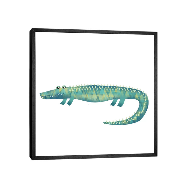 Alligator by Nic Squirrell - Print on Canvas, 93.98 cm H x 93.98 cm W, Black Framed