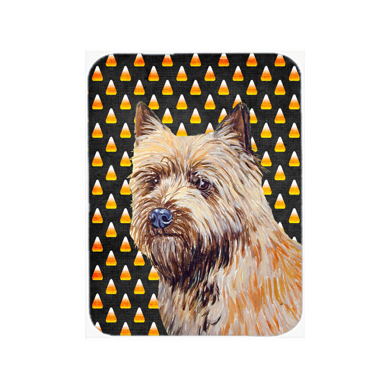 Planche à découper en verre caroline en verre en forme de cairn terrier Halloween Candy Corn