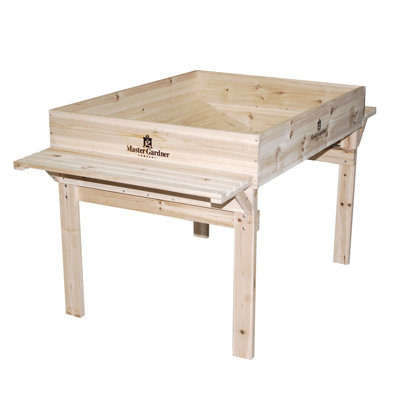 Master Gardner Wooden Elevated Heavy-Duty Raised Garden Bed Planter Box, 48" x 36"