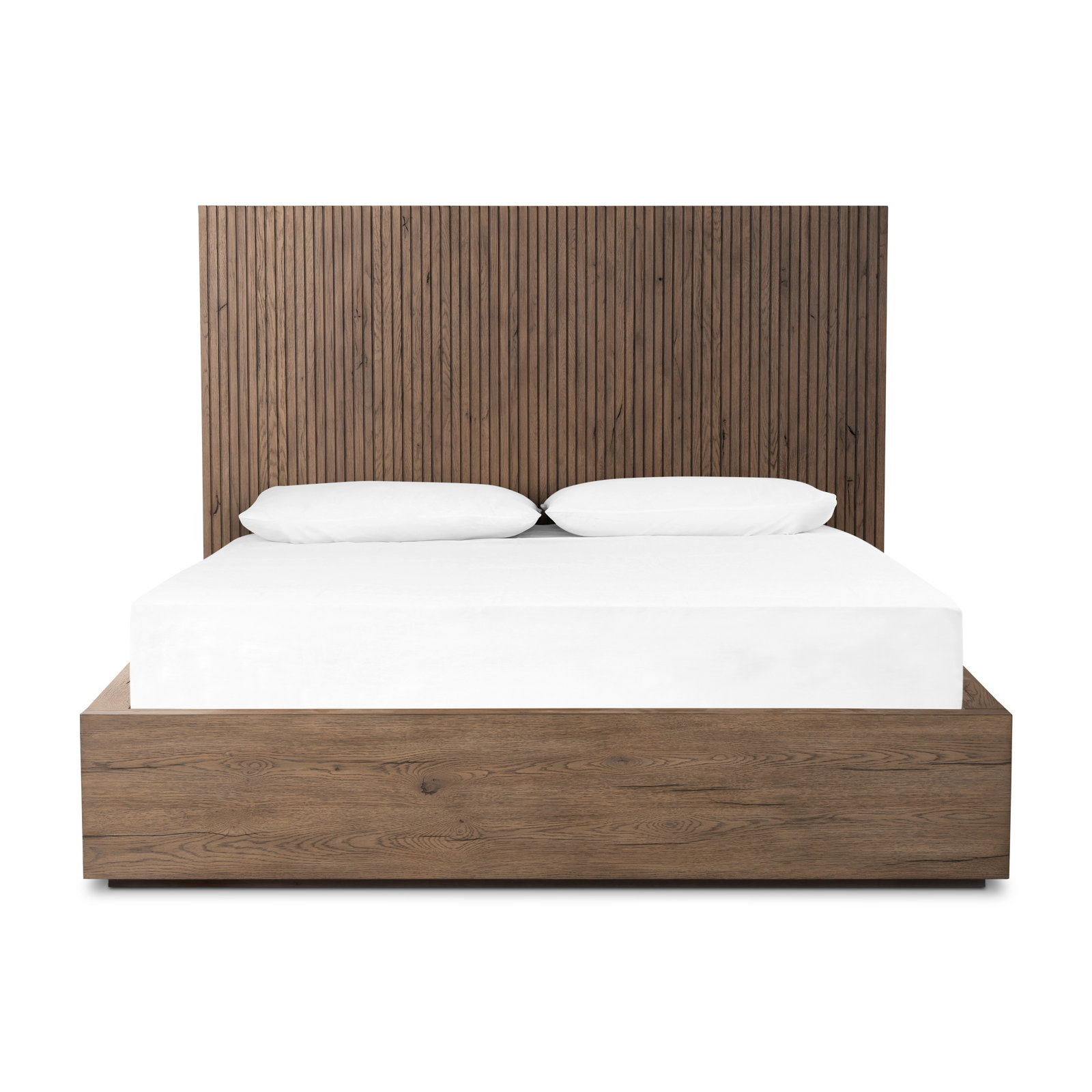 Leo Bed-Smoked Black-Queen, Rustic Gray, Queen