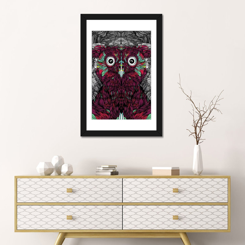 «Owl You Need Is Love» par Danny Ivan - reproduction d'art sur toile tendue, H 32 po x l 24 po x P 1 po, Blanc
