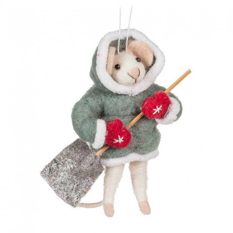 Ornement souris avec pelle