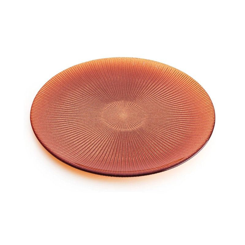 Noel Glass Platter Cm.37, Orange